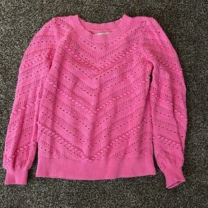 Loft Crocket Pink Sweater